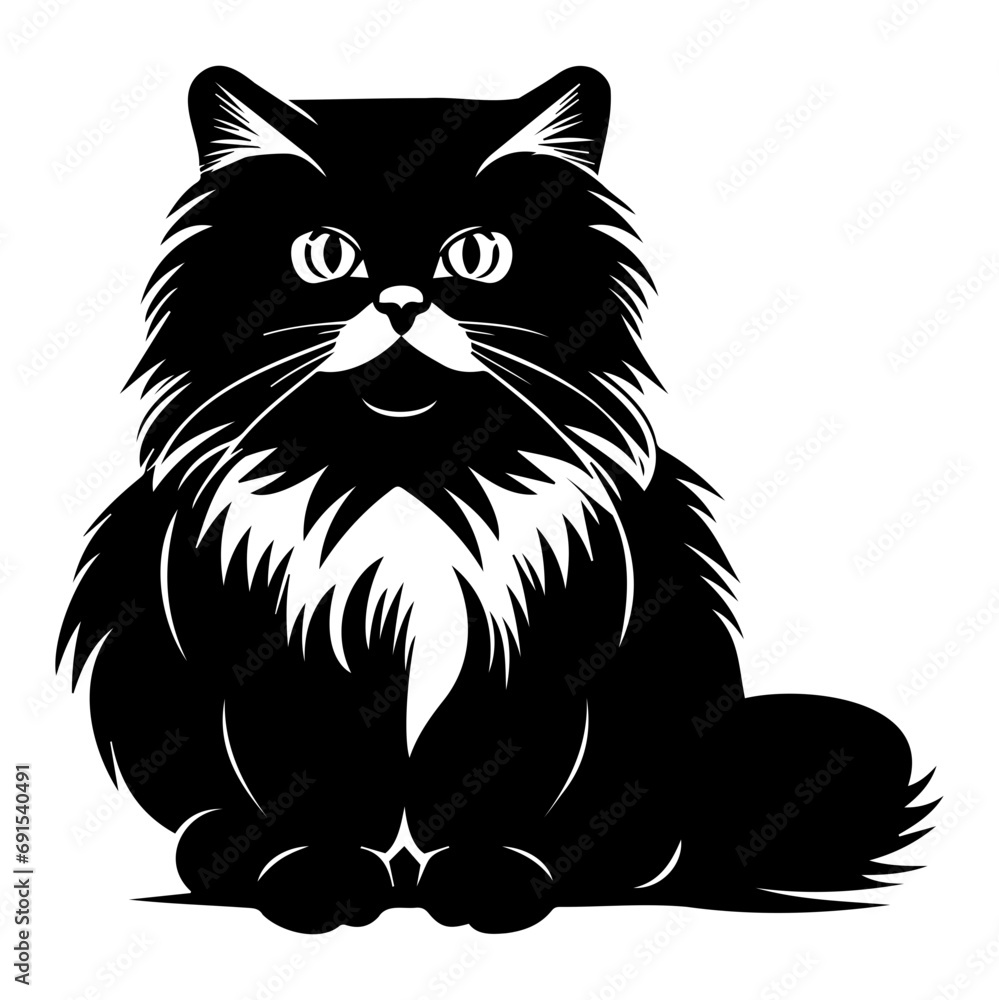 cute cat vector illustration, Generative AI. cute cat vector illustration, Generative AI.