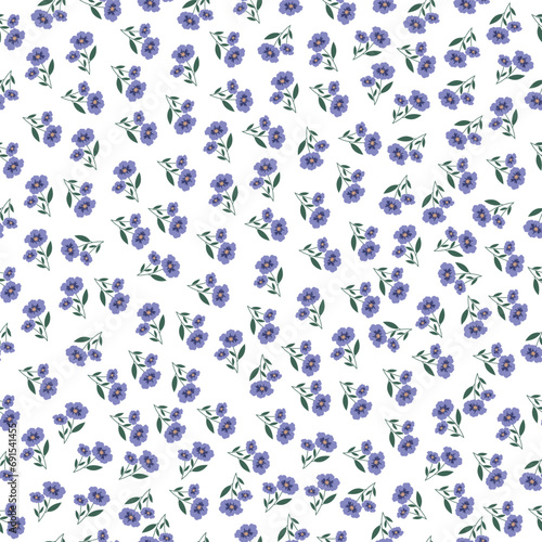 seamless flowers pattern. Delicate petals and vibrant blossoms create an artistic and vintage botanical illustration. 