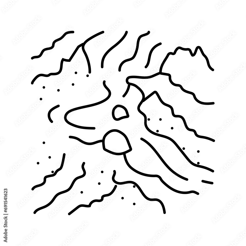 lava flow line icon vector. lava flow sign. isolated contour symbol black illustration