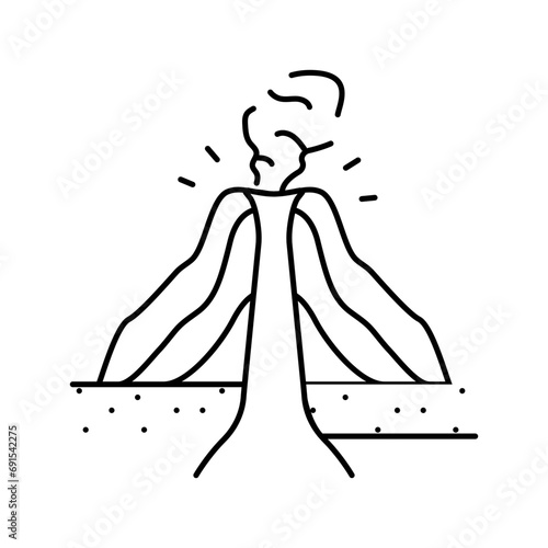 cinder cones lava line icon vector. cinder cones lava sign. isolated contour symbol black illustration