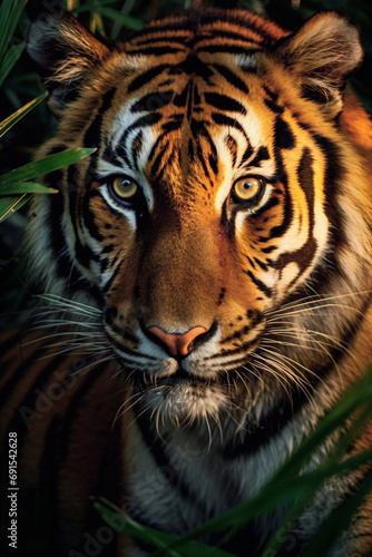 beautifull portrait of a Tiger during golden hour