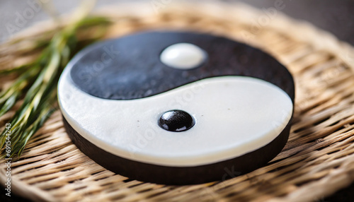 yin yang symbol representing balance and harmony in black and white