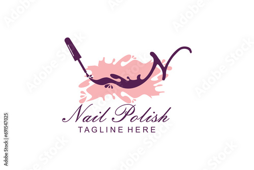 NAIL POLISH LOGO WITH LETTER DESIGN
