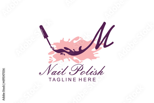 NAIL POLISH LOGO WITH LETTER DESIGN