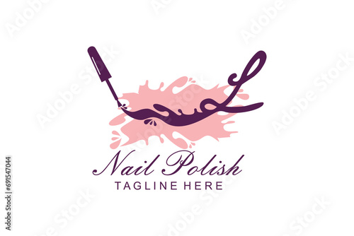 NAIL POLISH LOGO WITH LETTER DESIGN