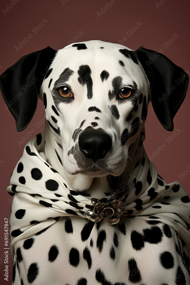 Canine dog dalmatian pets white portrait cute background domestic black animal breed young