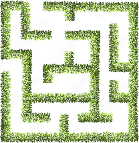 Maze garden for master plans. Top view for the architectural plan. Vector illustration.