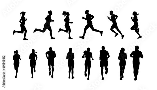 Silhouette of Runners
