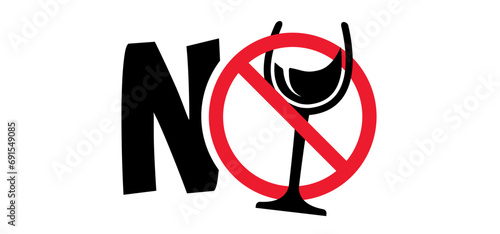 Dry january, that is an annual alcohol free month after the new year holiday. No alcohol during this . Stop drinking or alcohols drink. Vector wine bottle and glass. 