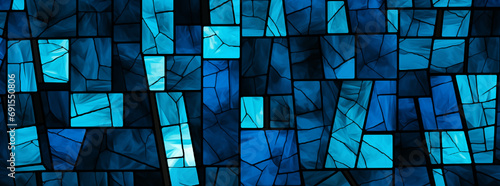 an image of sky blue stained glass windows photo