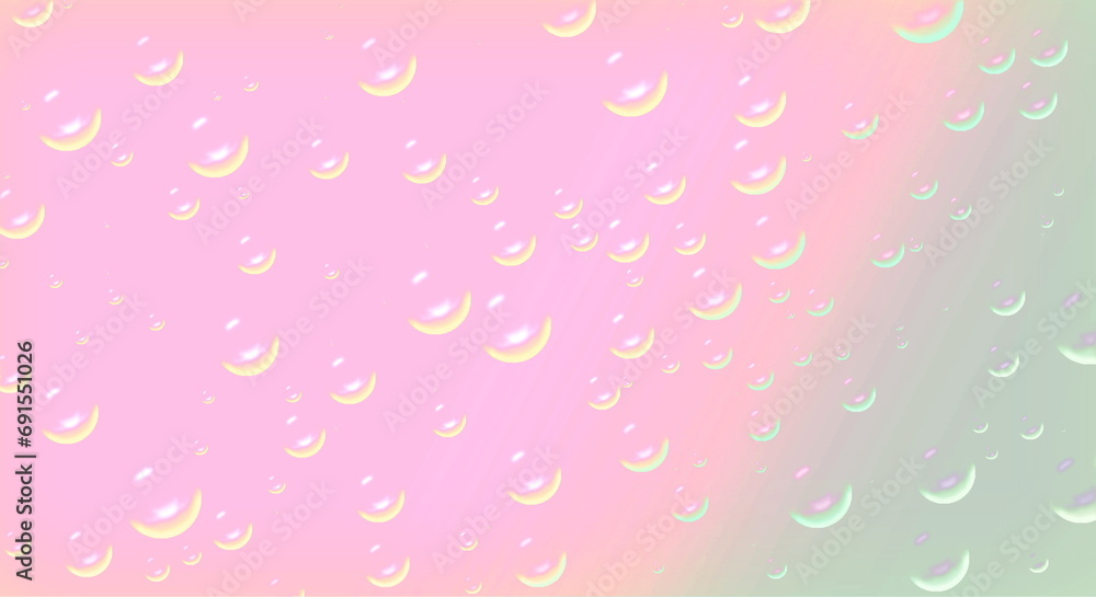 Air bubbles on pink surface with blue trim. Gradient style.