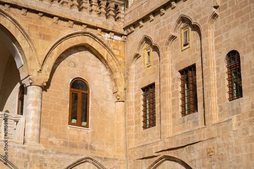 Historical stone houses in Mardin city center.