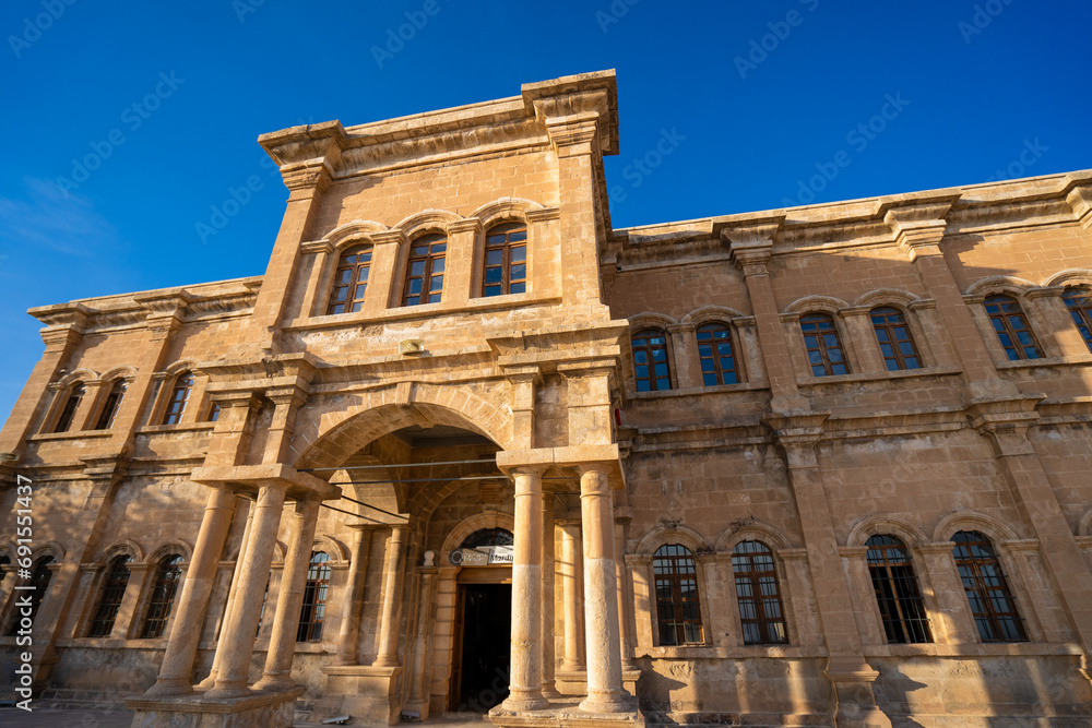 Historical stone building in Mardin city center.