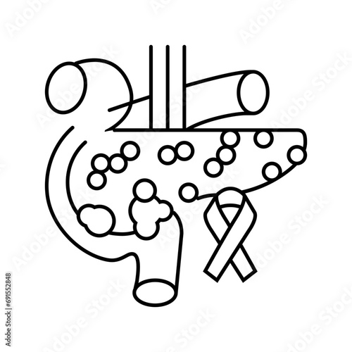 pancreatic cancer line icon vector. pancreatic cancer sign. isolated contour symbol black illustration