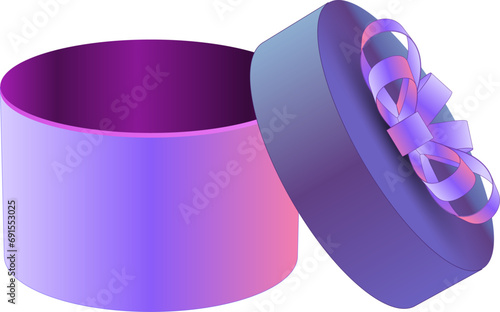 Empty round giftbox illustration