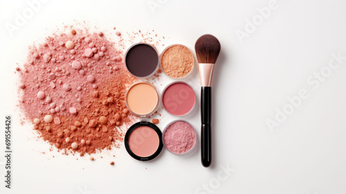 A composition of makeup products in Peach Fuzz 2024 color creates an inviting palette for beauty enthusiasts, ready for a touch of elegance.