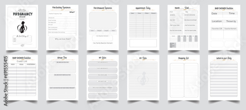 My Pregnancy Journal. Daily Gratitude Monthly & Yearly Undated Planner. Journal. Printable Gratitude Journal. Planner Bundle Design. Printable Planner Set with cover page layout template