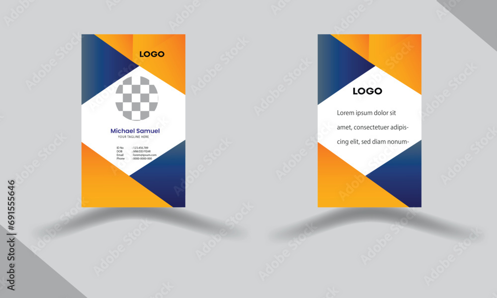 Obraz premium Modern Identity Card With Abstract Modern and minimalist id card template | Creative id card design for your company employee