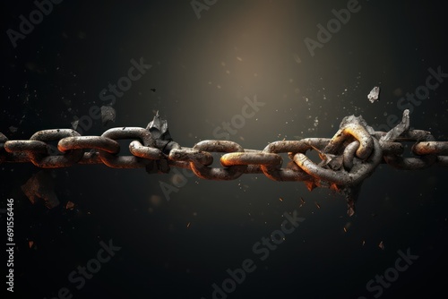 Broken Chain - Freedom And Separation Concept