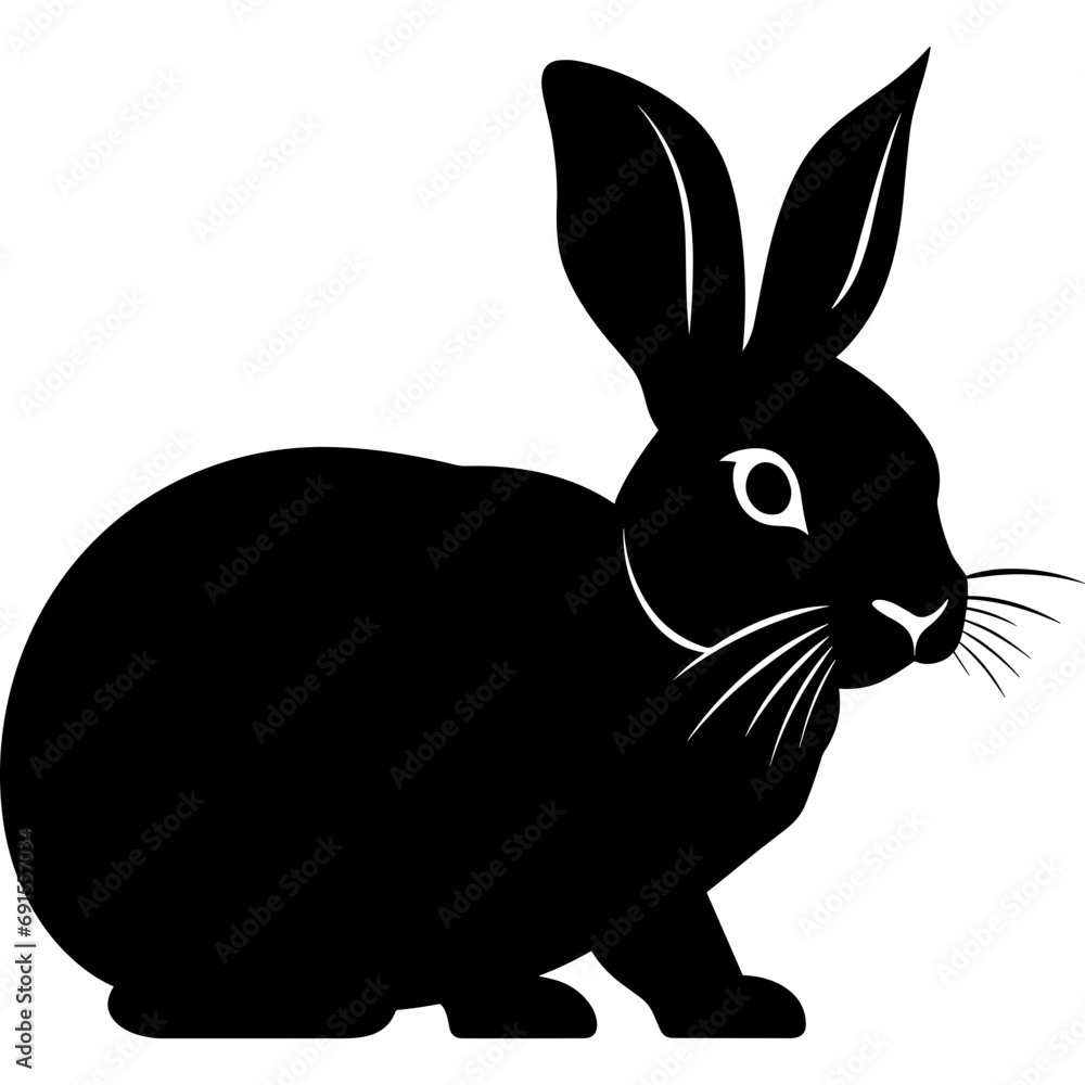 Obraz premium bunny black silhouette pet logo