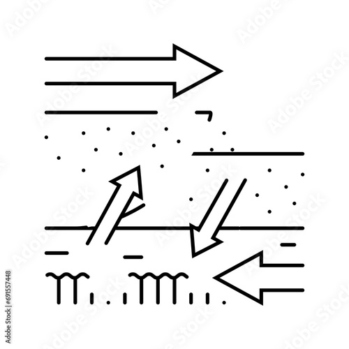 compression thrust earthquake line icon vector. compression thrust earthquake sign. isolated contour symbol black illustration