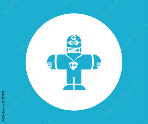 graphic illustration of a health logo in the shape of a doctor, this vector is great for icons, logos, banners, covers