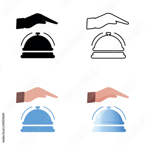 bell icon and symbol, to call a person