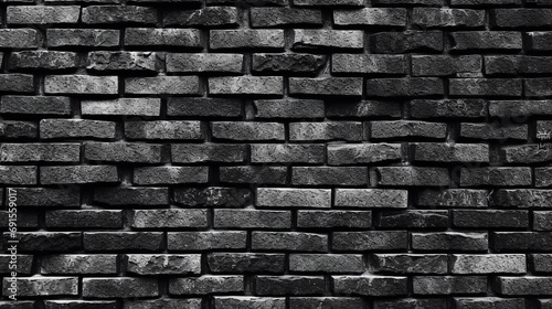 Abstract Black brick wall texture background