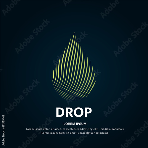 simple logo oil drop Illustration in a linear style. Abstract line art Honey, serum or oil drop Logotype concept icon. Vector illustration suitable for organization, company, or community. EPS 10