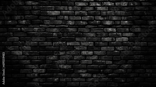 Abstract Black brick wall texture background