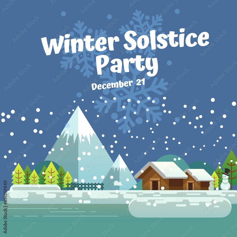 Winter Solstice Day theme poster or banner. Vector illustration. Suitable for Poster , Banners, campaign and greeting card.