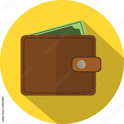 Illustrazione dell'icona piatta del portafoglio - illustrazioni fondo trasparente