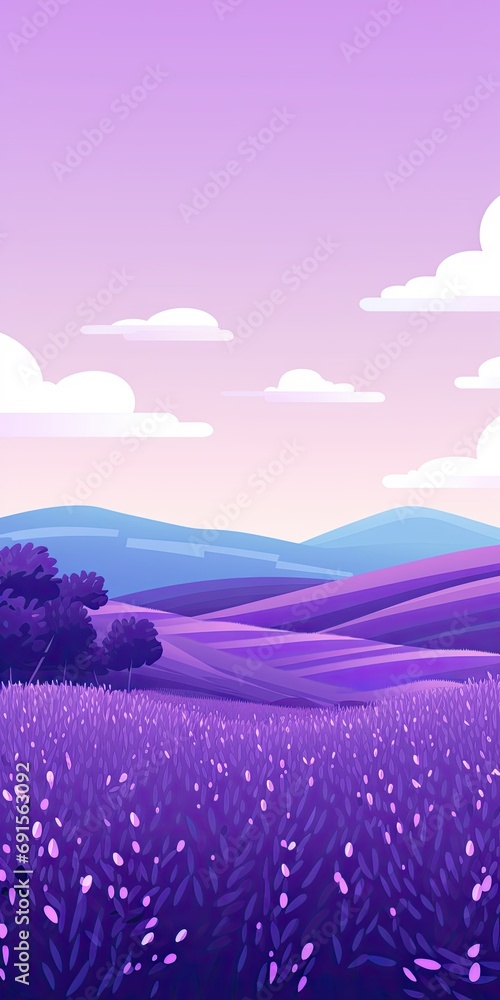 Beautiful Animated Lavender Flower Background with Empty Copy Space for Text - Flowers Nature Backdrop - Flat Vector Flower Graphic Illustration Wallpaper created with Generative AI Technology