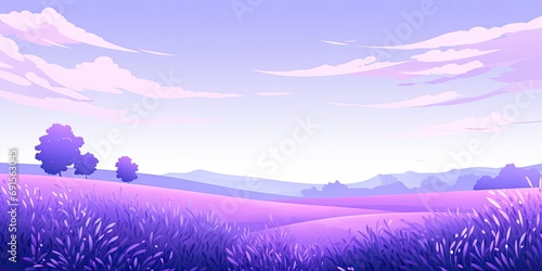 Beautiful Animated Lavender Flower Background with Empty Copy Space for Text - Flowers Nature Backdrop - Flat Vector Flower Graphic Illustration Wallpaper created with Generative AI Technology © Sentoriak