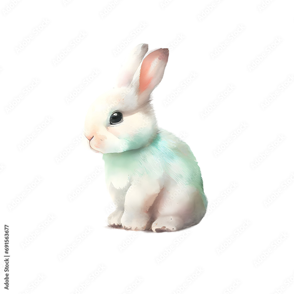 Cute watercolor bunny