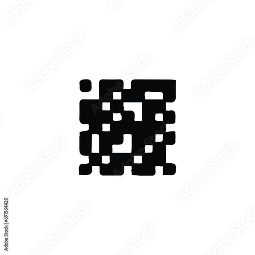 Qr code icon. Simple style online big sale poster background symbol. Qr code brand logo design element. Qr code t-shirt printing. Vector for sticker.