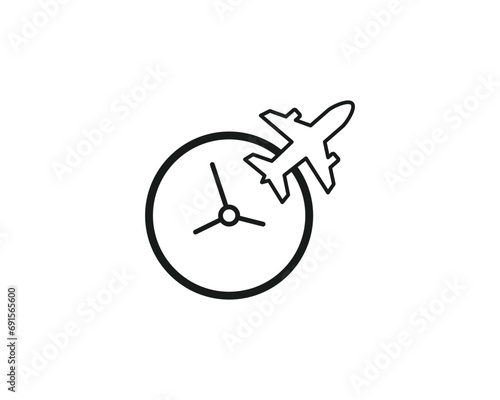 Flight time icon vector symbol design illustration