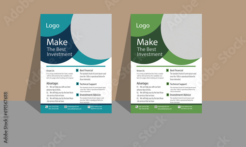 Digital Marketing Agency Flyer Business Marketing Flyer Design Set With Blue And Green Color Abstract template for your Marketing New Flyer. 
