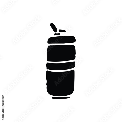 Thermos icon. Simple style thermos big sale poster background symbol. Thermos brand logo design element. Thermos t-shirt printing. Vector for sticker.