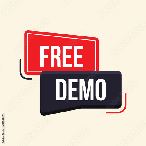 flat design free demo label clipart