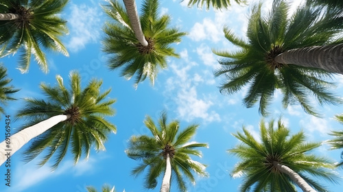 Palm trees under blue sky