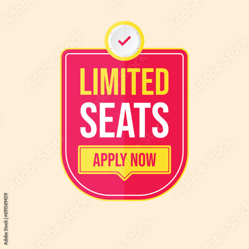 limited seats apply now announcement job vacancy banner vector