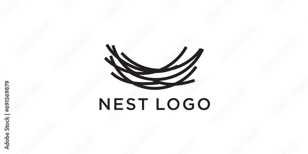Nest Logo Design. simple nest logo. bird nest design Nest Logo Design. simple nest logo. bird nest design
