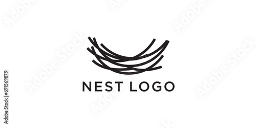 Nest Logo Design. simple nest logo. bird nest design