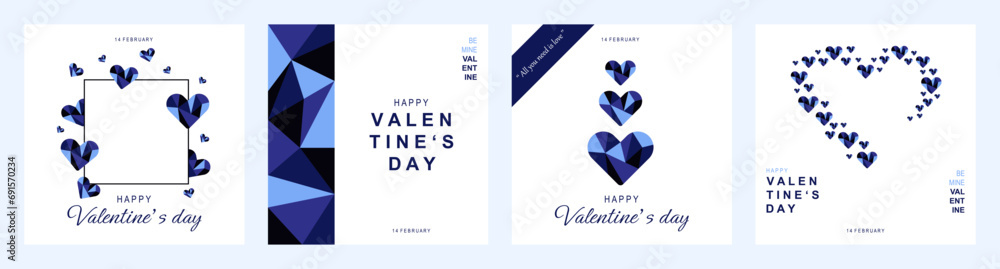 Εκτύπωση καμβά Valentine's day concept posters set