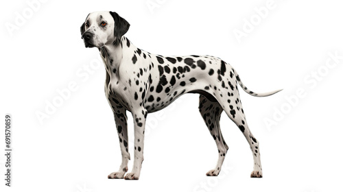 a Dalmatian running in a side view  PNG   isolated and transparent Pet-themed  photorealistic illustration. Generative ai