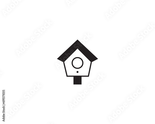 Bird house nest icon vector symbol design illustration