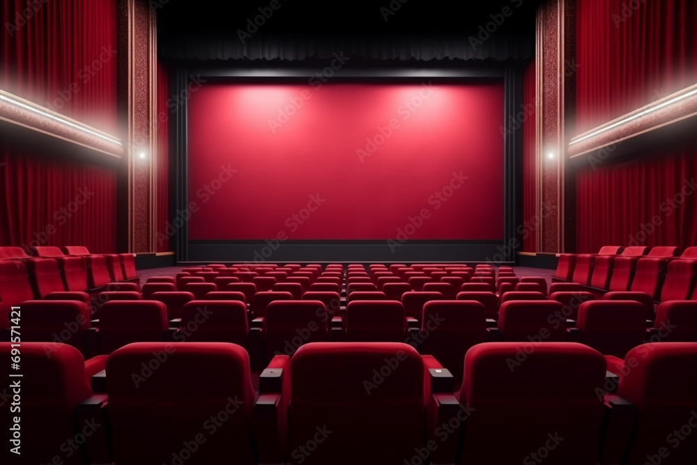 Movie theater  with red seat