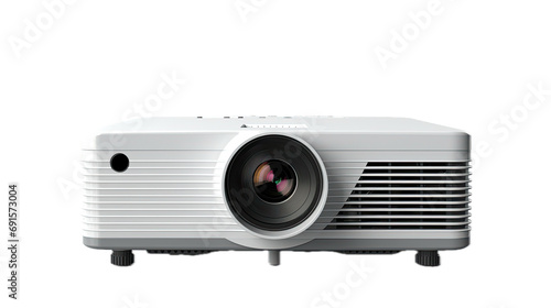a Projector, front view, in a PNG, in a Home Entertainment-themed, isolated, and transparent photorealistic illustration. Generative ai