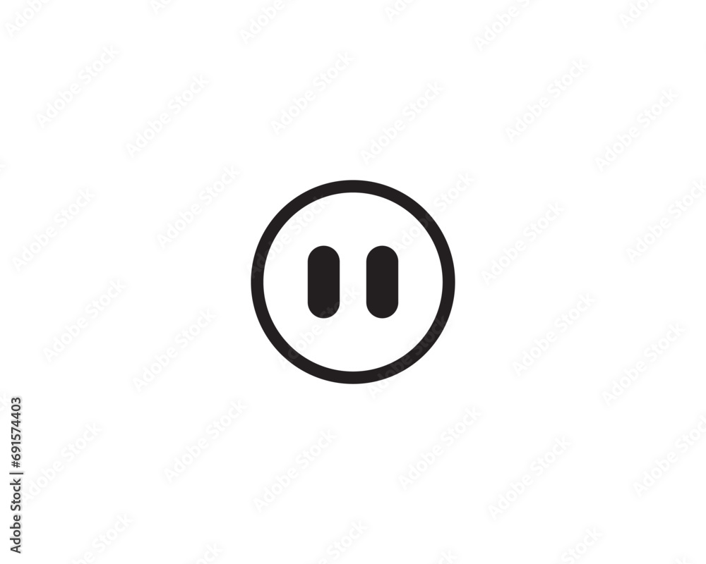Pause stop button icon vector symbol design illustration Pause stop button icon vector symbol design illustration